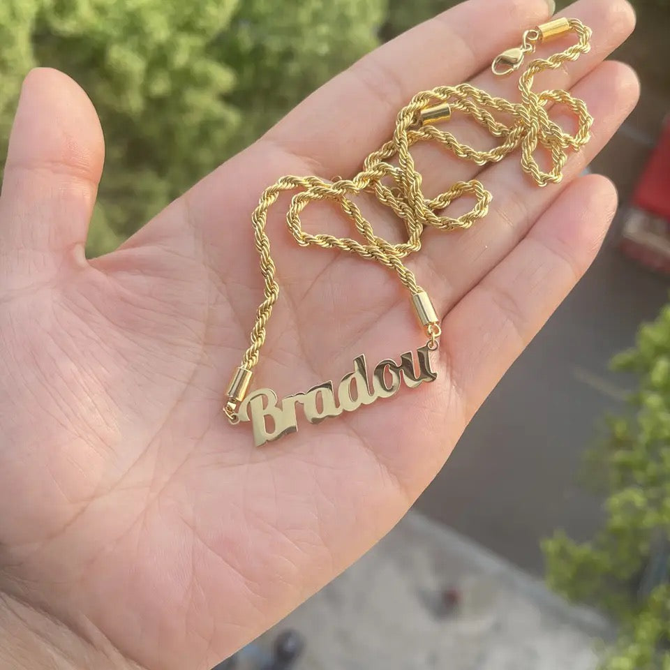 Rope Chain Name Necklace